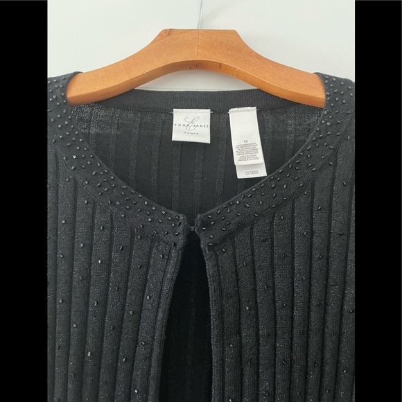 Charter Club black cardigan sweater with sparkles. Size 1X - Picture 6 of 8